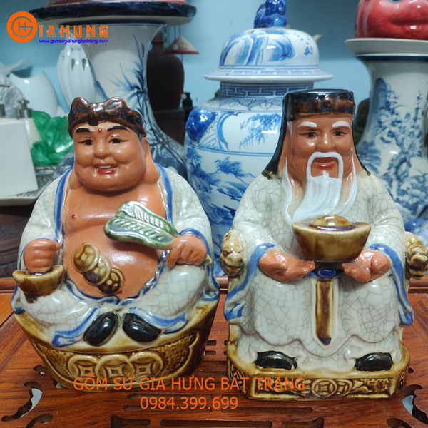 Tượng thần tài thổ địa bằng gốm sứ