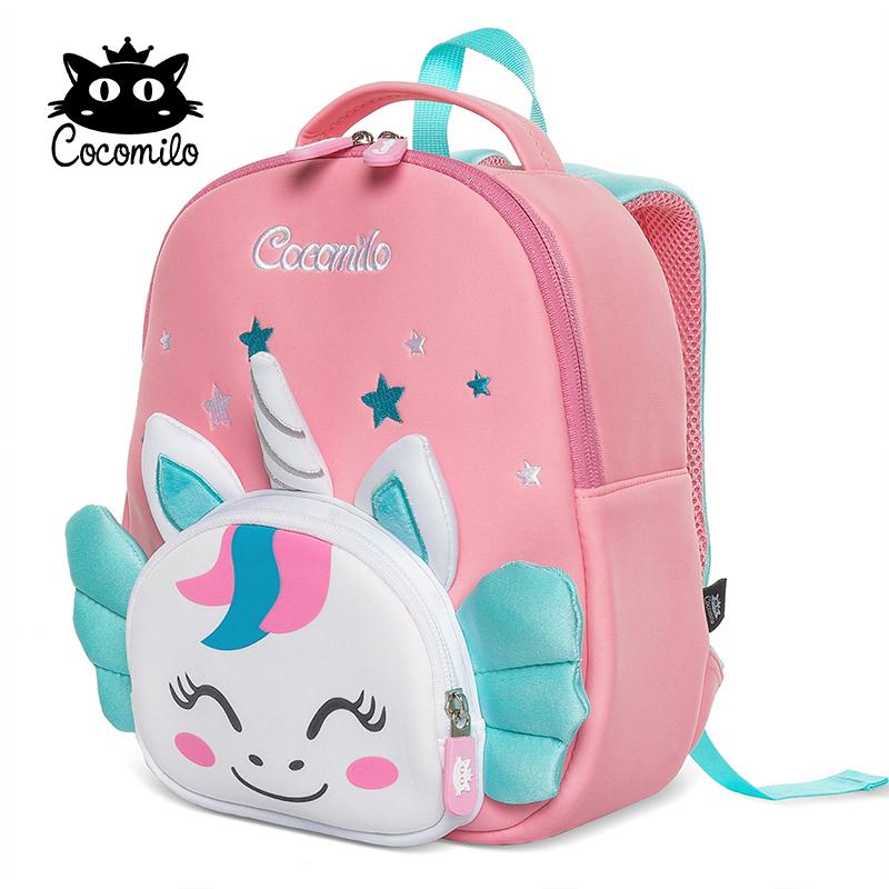 Cocomilo 3D Hoạt Hình Kỳ Lân Trẻ Em Học Kawaii Mềm Mại Hồng Kỳ Lân Dễ Thương Mẫu Giáo Ba Lô Tập Đi Cho Bé Túi Trẻ Em Quà Tặng