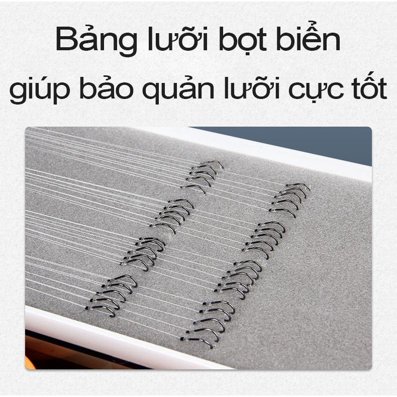 Hộp đựng phao, phụ kiện câu đài ABS 55cm cao cấp hộp đựng phao kèm 16 trục silicon siêu bền, chống nước