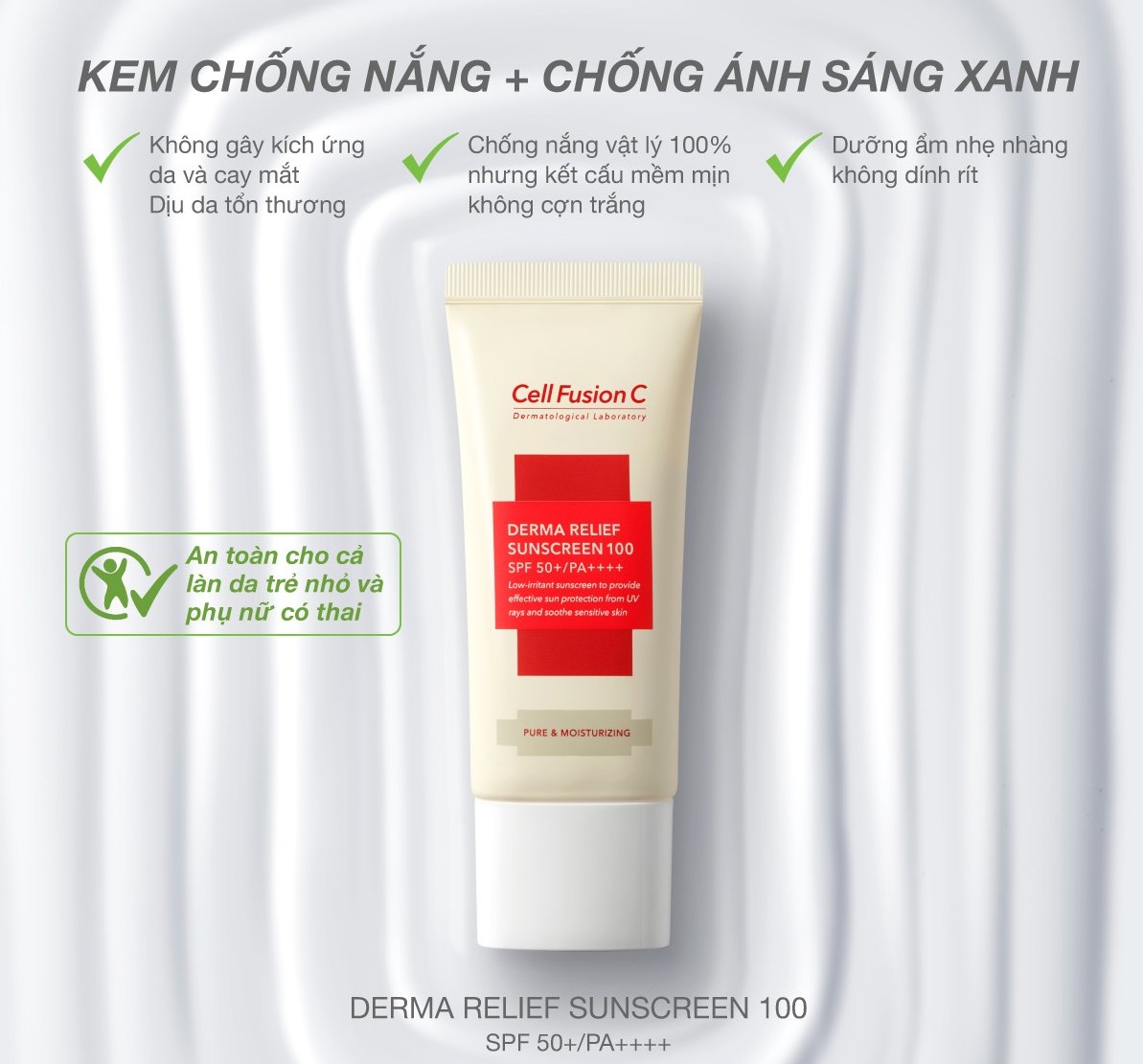 Kem Chống Nắng Cell Fusion C Derma Relief Suncreen 100 SPF 50+ PA++++ (Dung Tích: 35ml)