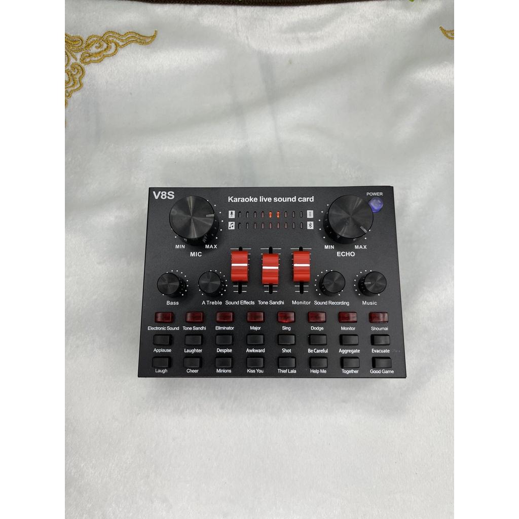 Sound Card V8S Tích Hợp Bluetooth. Chế Độ Autotune, Giả Giọng Người Già Trẻ Em,Dễ Dàng Sử Dụng. Bảo Hành 12 Tháng