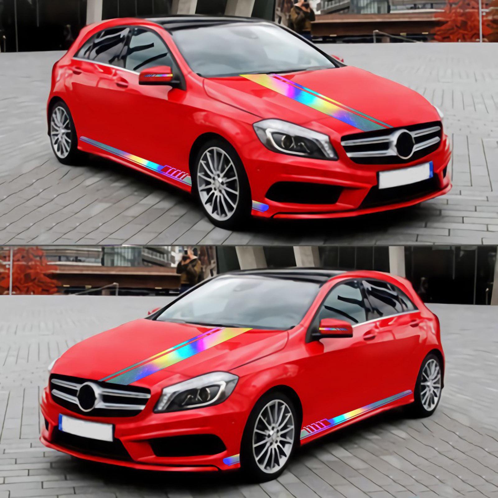 5 Pieces  Reflective Stripe Vinyl Car Side Sticker Auto Body Racing Sports Decals Universal Car Truck DIY Decal Stripe