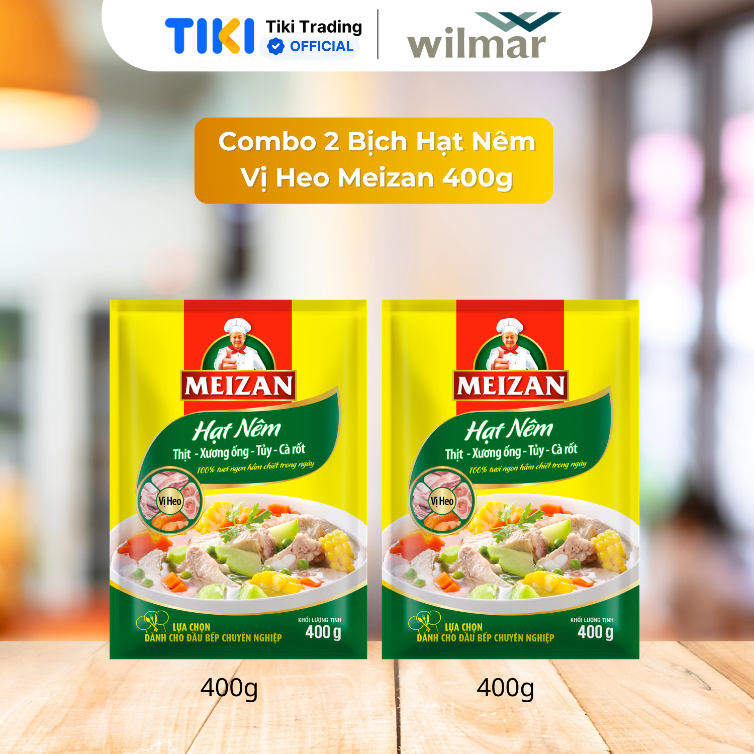 Combo 2 bịch hạt Nêm Vị Heo Meizan 400g