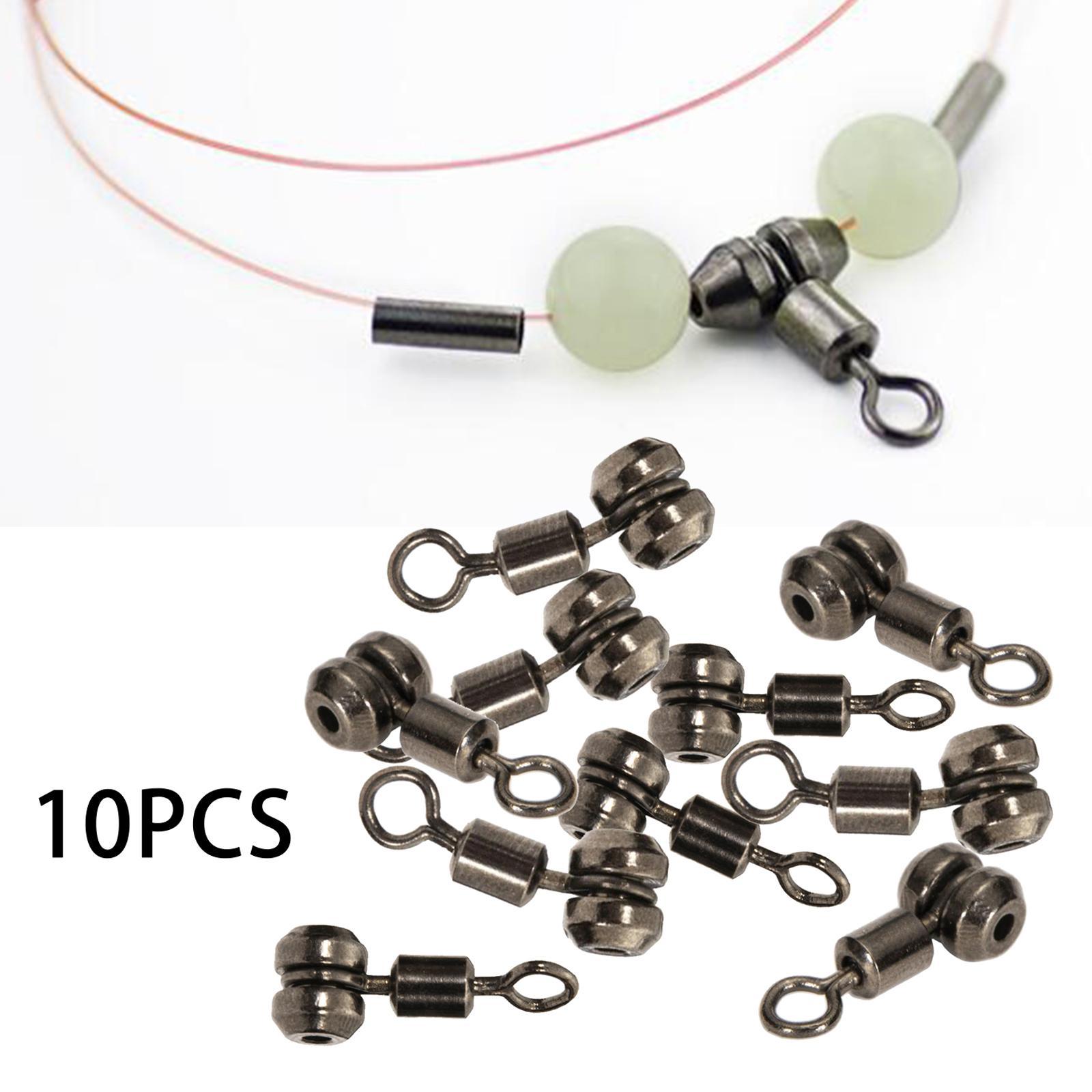 10Pcs Ball Bearing Fishing Swivel Connectors Carp Rings Heavy Duty S