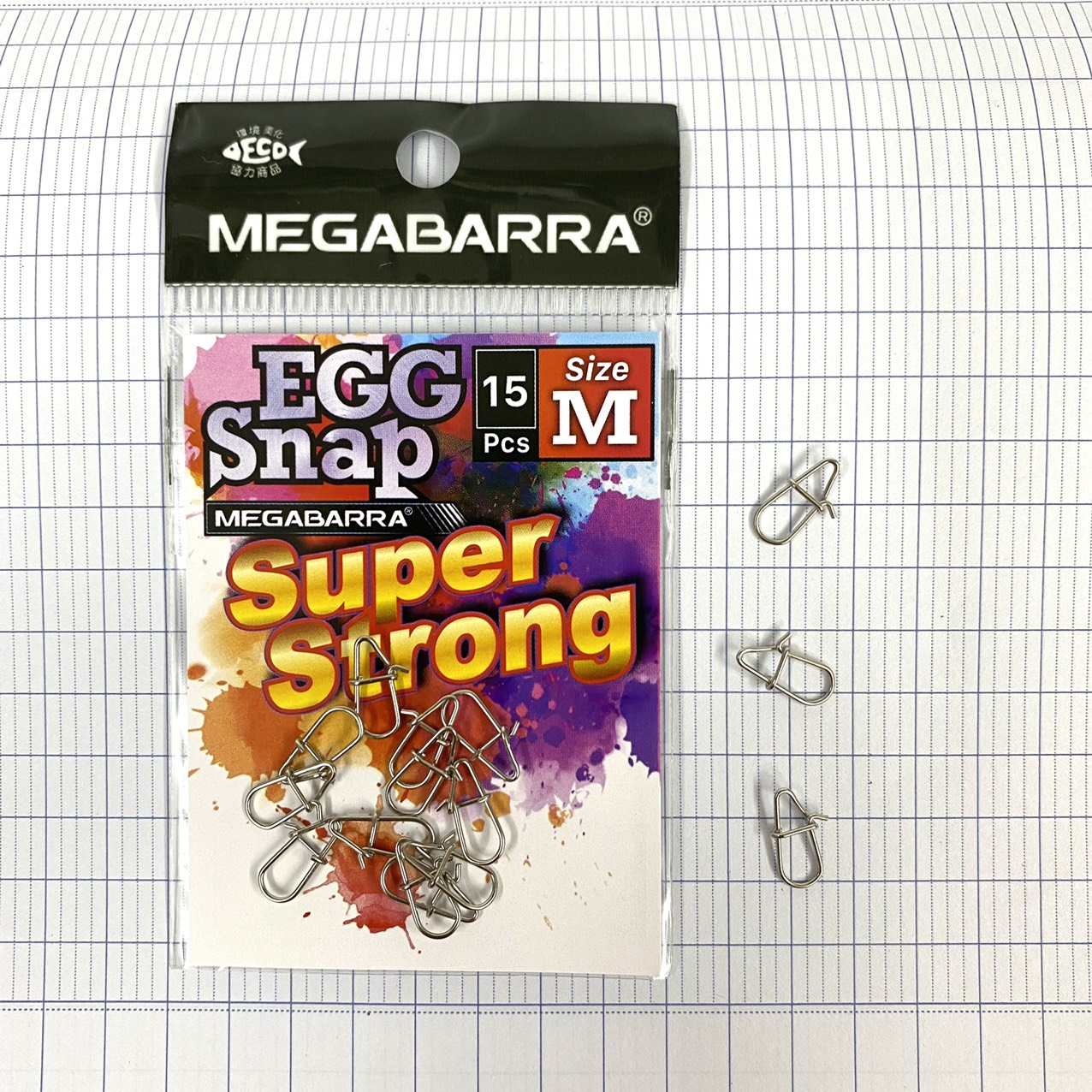 Khóa Câu Lure Megabarra Egg Snap Super Strong Size S M L Vỉ 15 Cái Dùng Móc Mồi Câu Lure Cá Lóc Chẽm Mú