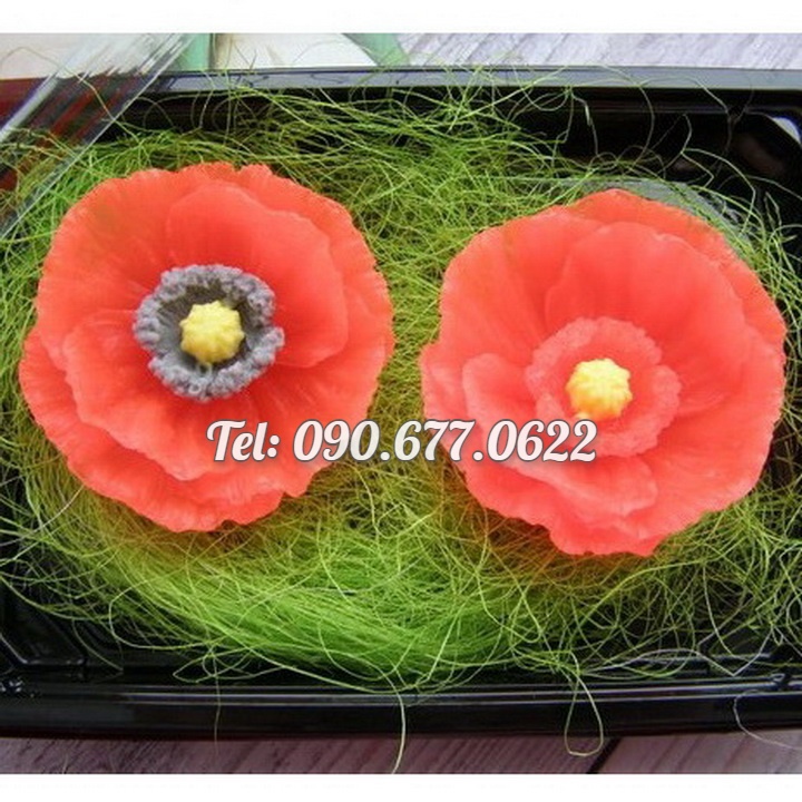 Khuôn rau câu silicone hoa Poppy loại 8 cm – Mã số 1692