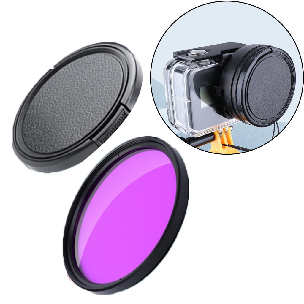 58mm  Lens Filter W/ Lens Caps Camera Lens for Underwater Photograph