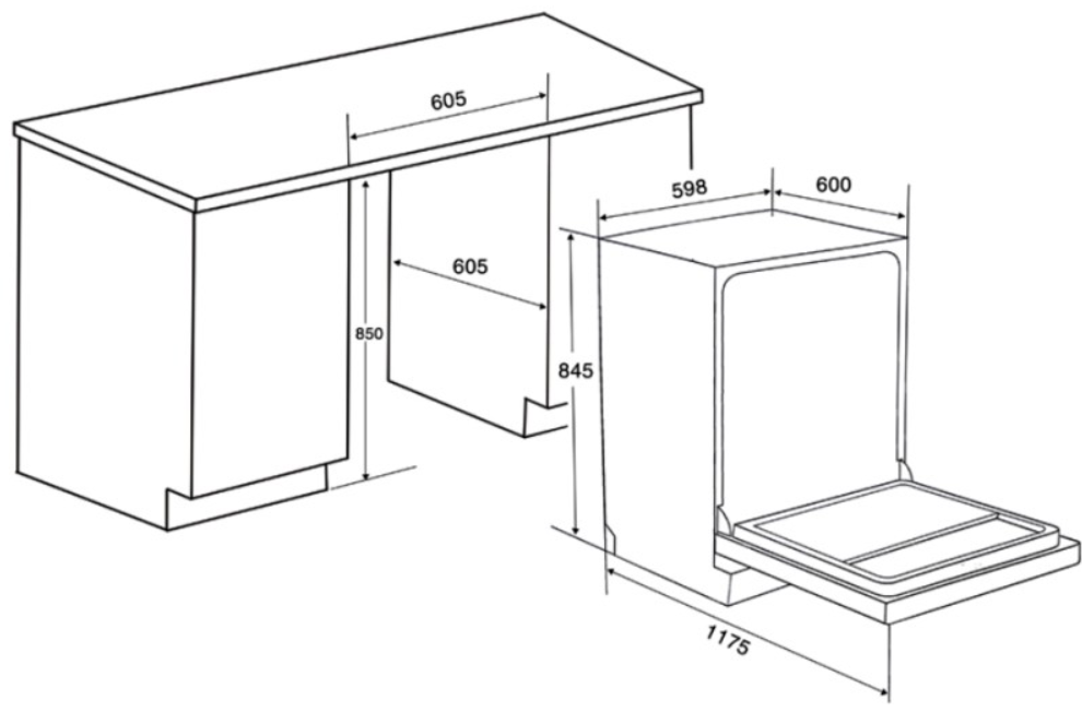 Máy rửa chén bát Juno sofa Latino EU715MRCT SMART 845 x 600 x 598 mm