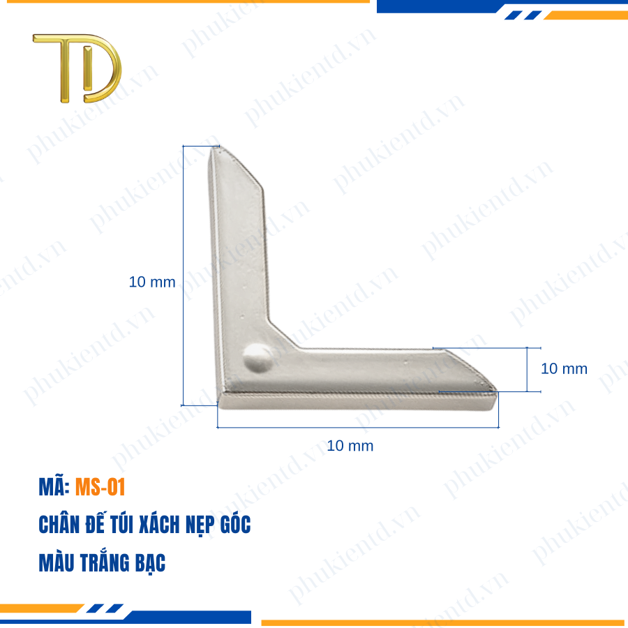 Chân đế túi xách, nẹp góc túi xách công nghệ mạ điện Electroplating độ bền 5-8 năm