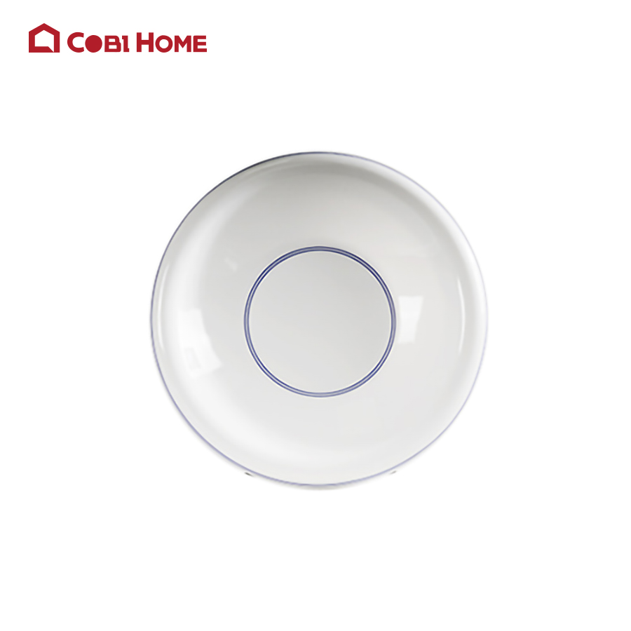 Đĩa tròn tạo kiểu ở viền và sâu lòng bằng melamine cao cấp