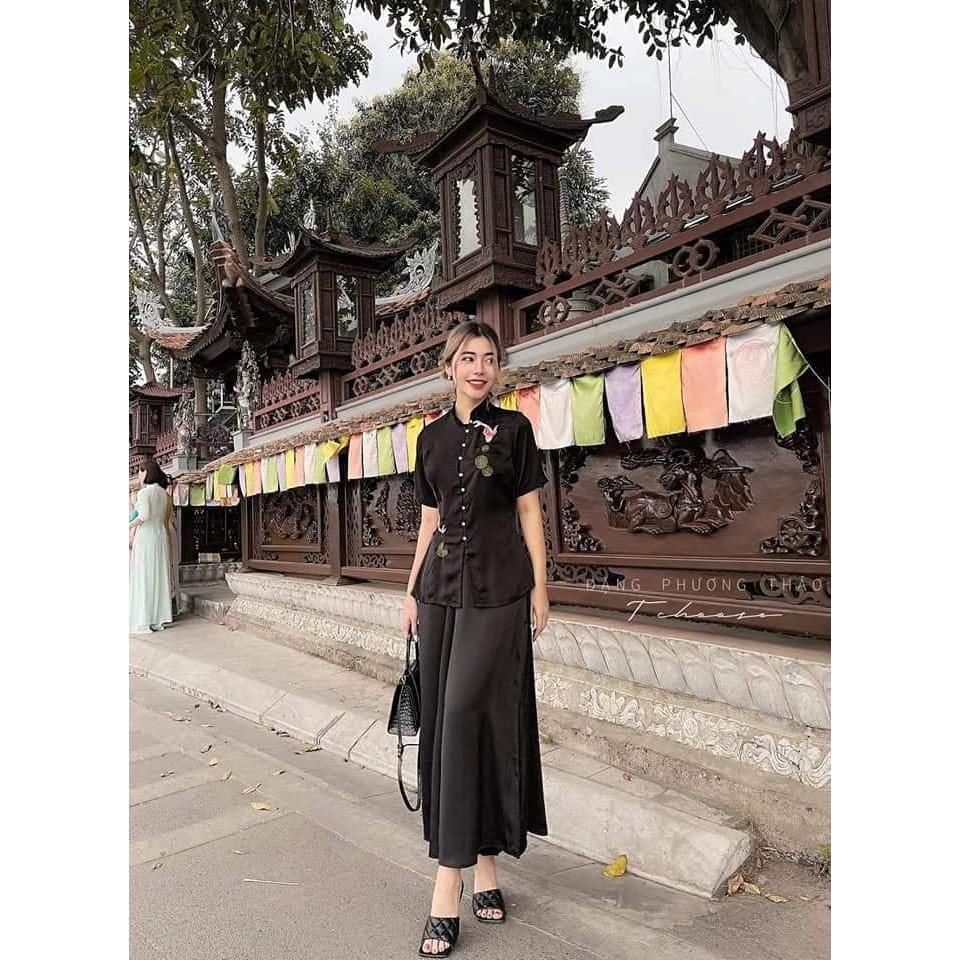 ĐỒ LAM ĐI CHÙA Trang Nhã Thêu Cá Ngọc Xinh Lung Linh Dành Cho Phật Tử 4.8