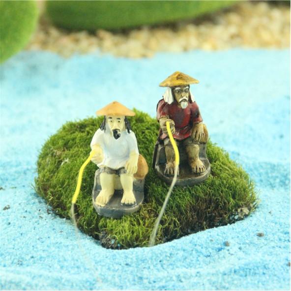 Mô hình lão ngư ngồi câu cá trang trí tiểu cảnh, terrarium, bonsai, DIY