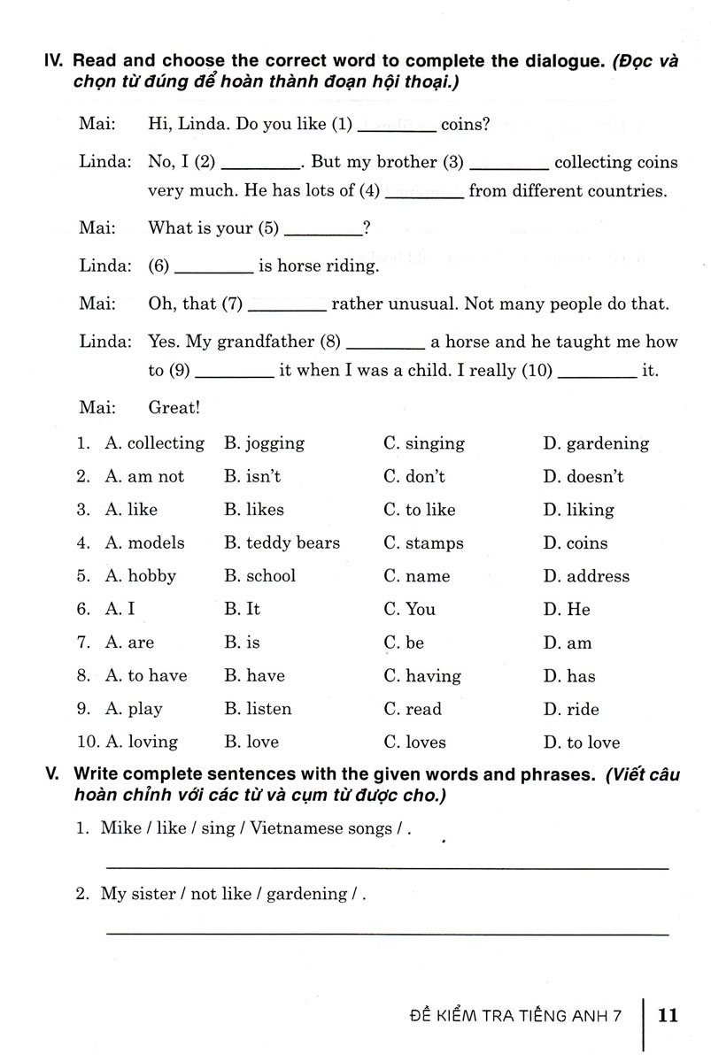 Sách tham khảo- Đề Kiểm Tra Tiếng Anh 7 (Dùng Kèm SGK Kết Nối)_HA