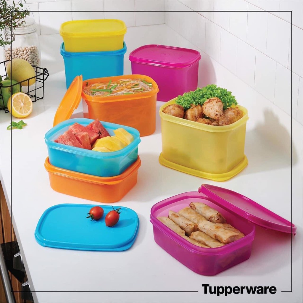 Bộ hộp bảo quản thực phẩm Colorful Rectangular (8 hộp) TUPPERWARE CHÍNH HÃNG