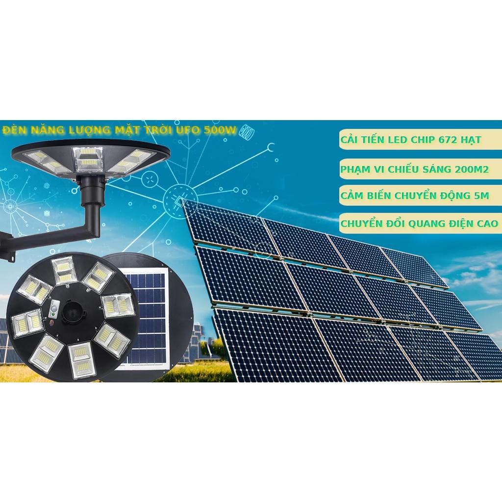 Đèn năng lượng mặt trời sân vườn UFO 500W (NEW 8 mắt kép)