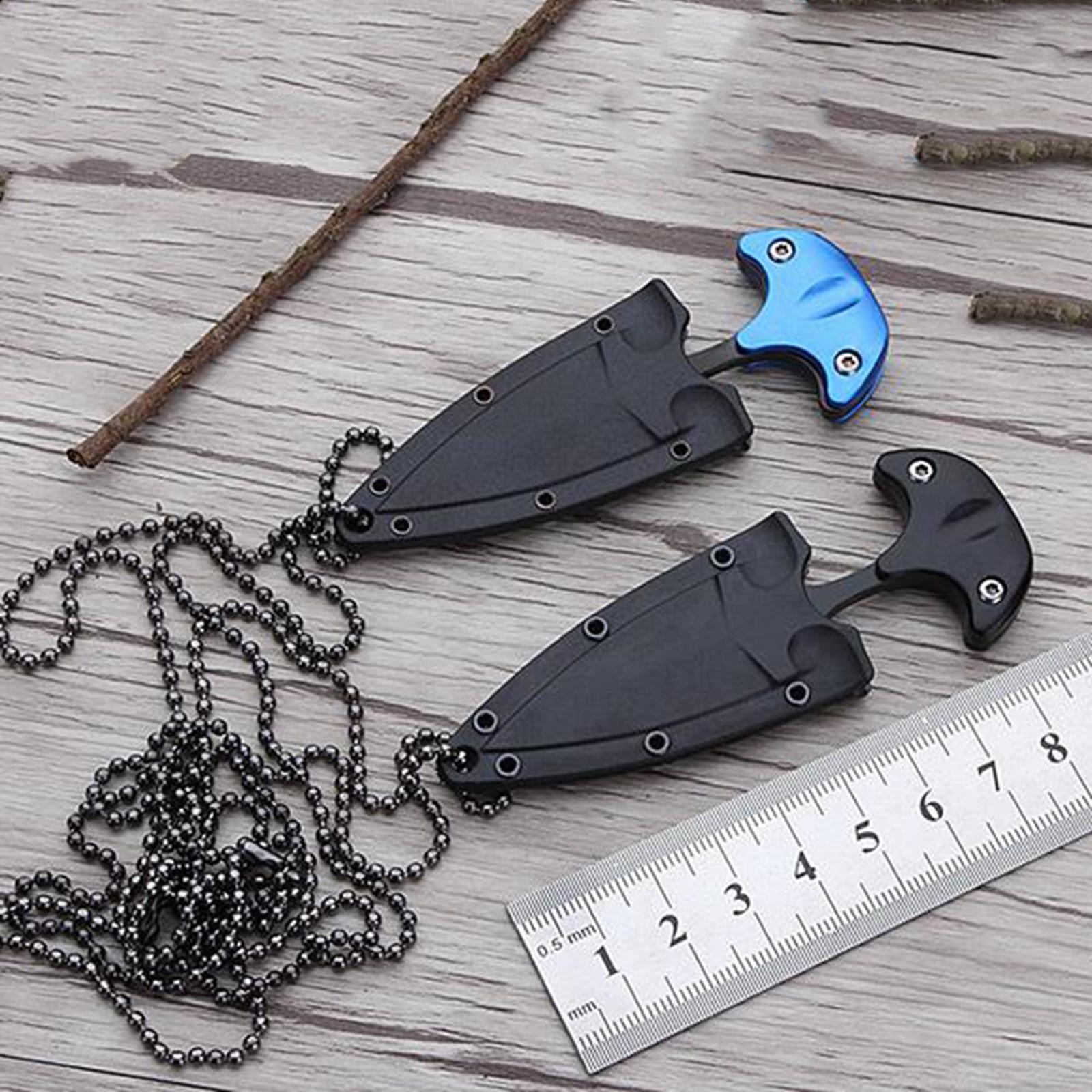 Portable Durable Multifunction Camping Knife Tea Knives Necklace Pendant Stainless Steel with Chain
