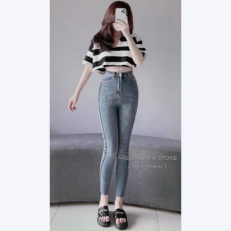 QUẦN JEANS TRƠN LƯNG CAO