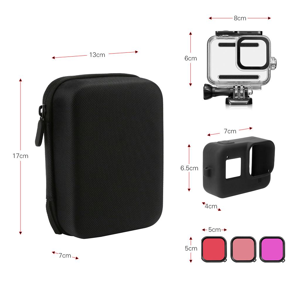 Camera Accessories Kit Compatible with GoPro Hero 8 with Storage Case Waterproof Housing Screen Protectors Silicone