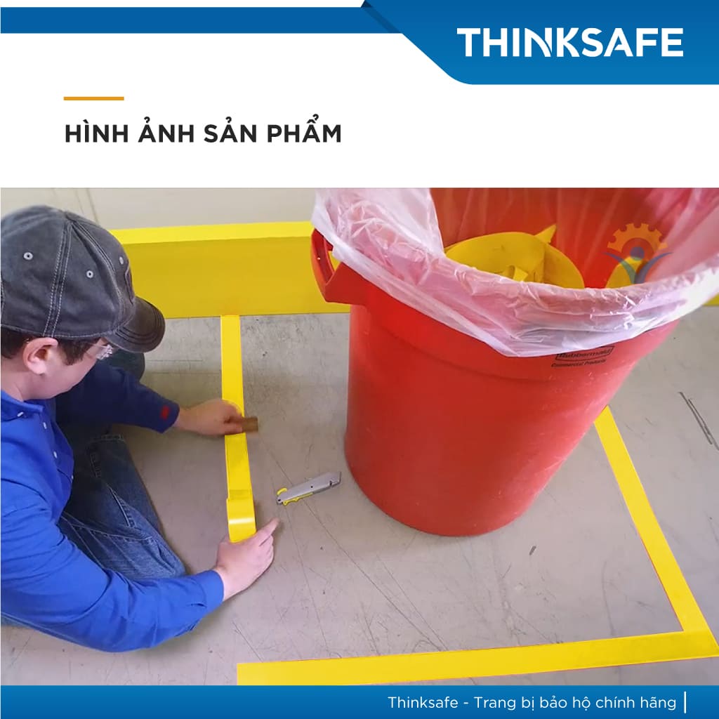 Băng keo dán nền 3M Thinksafe, chuyên dùng cảnh báo nhà xưởng, tủ điện, tường, nền nhà, tháo không để lại keo - 3M 764 - 3M 766 -3M 767