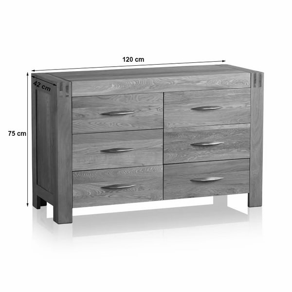 Tủ 6 Ngăn Kéo Alto Gỗ Sồi Ibie BSK6ALTO (120 x 42 cm)