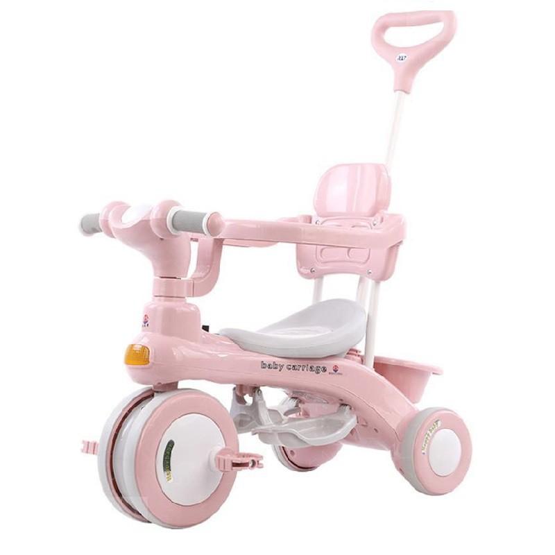 Xe đẩy đi bộ xe đạp 3 bánh 618 có cần đẩy phát nhạc cho bé