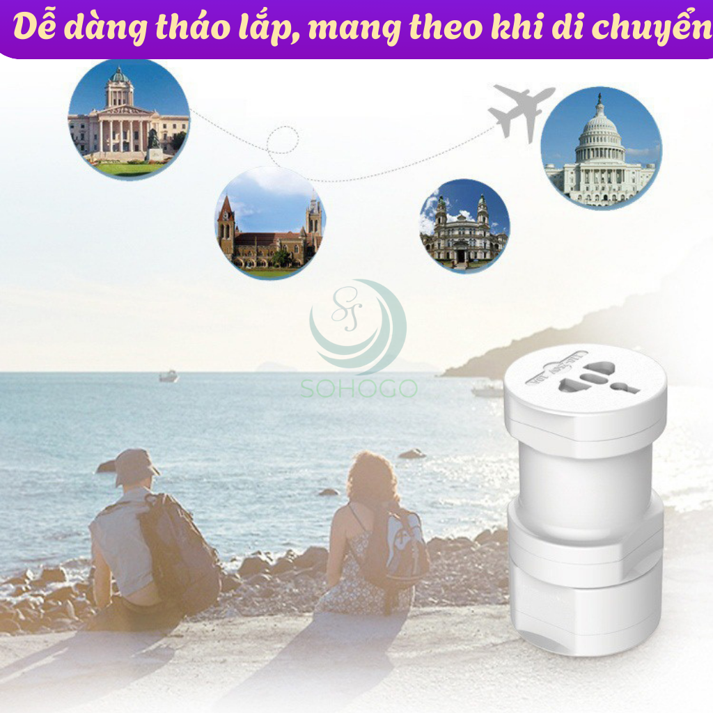 Bộ chuyển đổi ổ cắm điện du lịch đa năng 4 trong 1- Adapter chuyển đổi phích cắm quốc tế đa năng- Ổ cắm du lịch toàn cầu đa chuẩn- Bộ đổi nguồn đa năng du lịch quốc tế- Travel Universal Plug Adapter 4-in-1...Hàng nhập khẩu