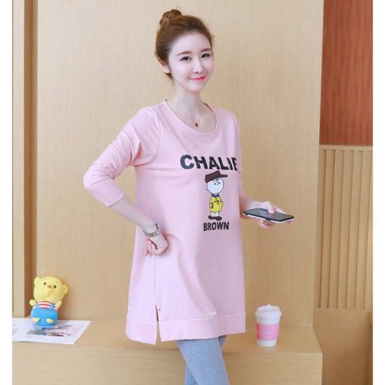 Bộ đồ bầu màu hồng dễ thương mã BD209