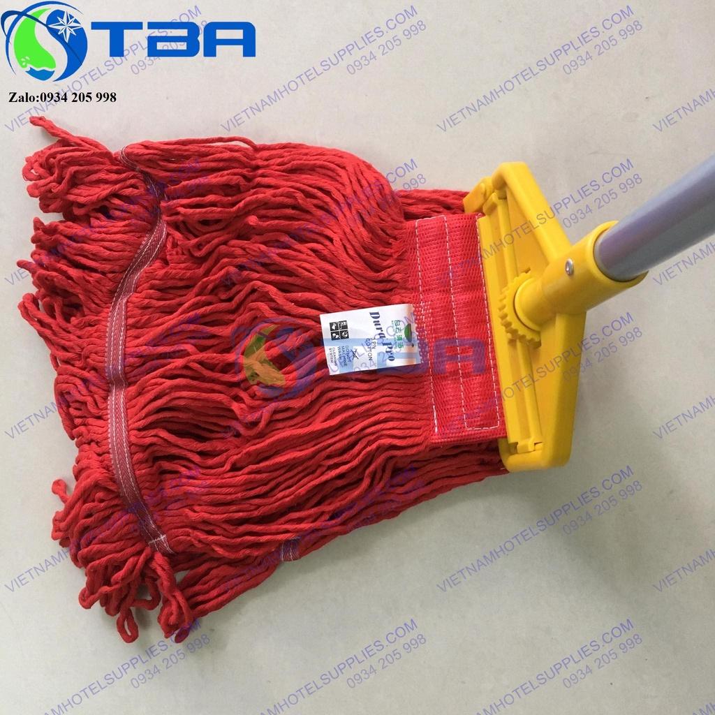 Cây lau sàn dạng kẹp cao cấp thân hợp kim nhôm tấm lau màu đỏ siêu bền với đầu kẹp màu vàng