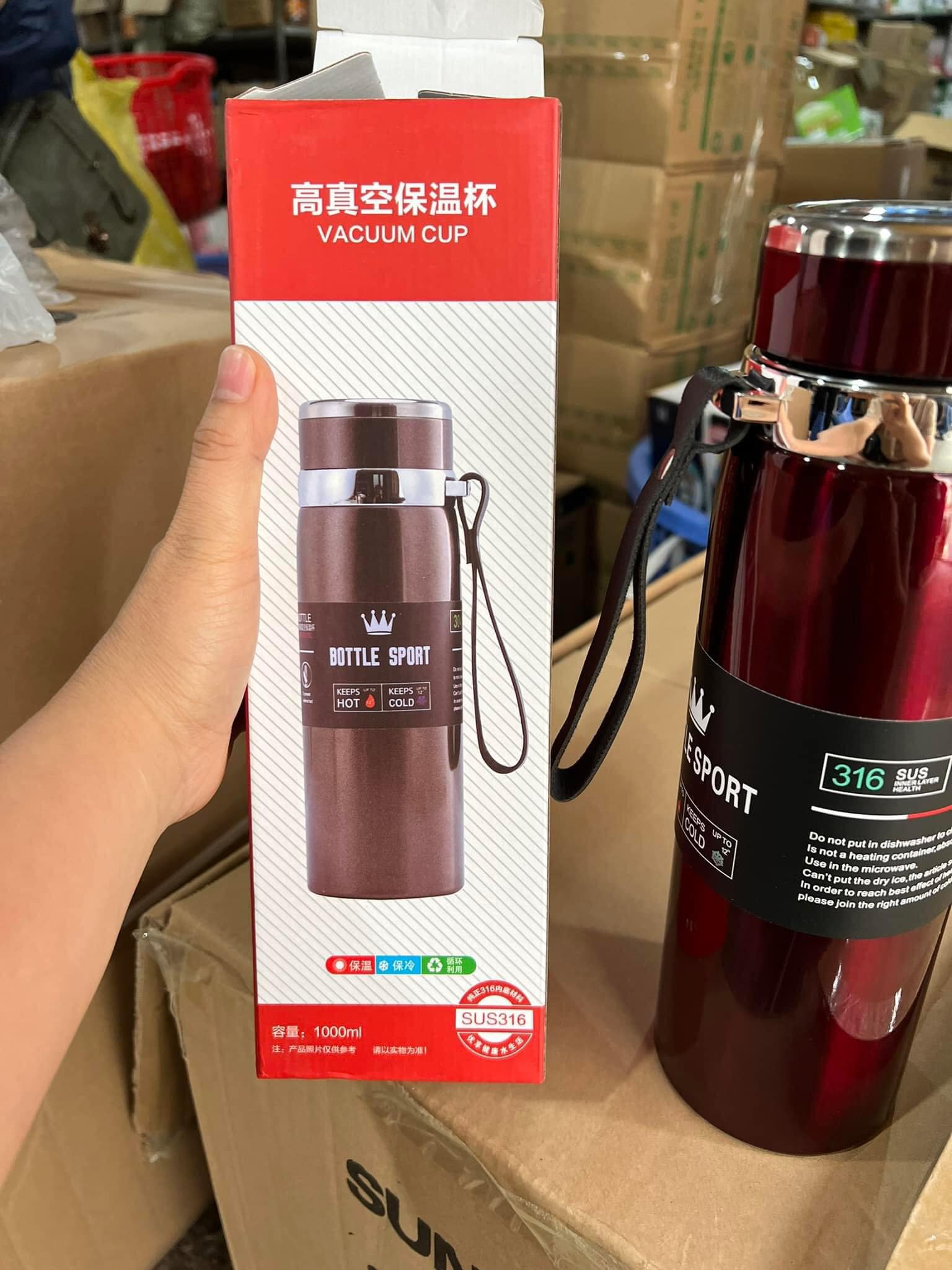 Bình Giữ Nhiệt Inox 316 Hơn Cả Cao Cấp 1000 ml, Giữ Nhiệt Tốt Trong 8 Giờ, BOTTLE SPORT - Hàng Chính Hãng