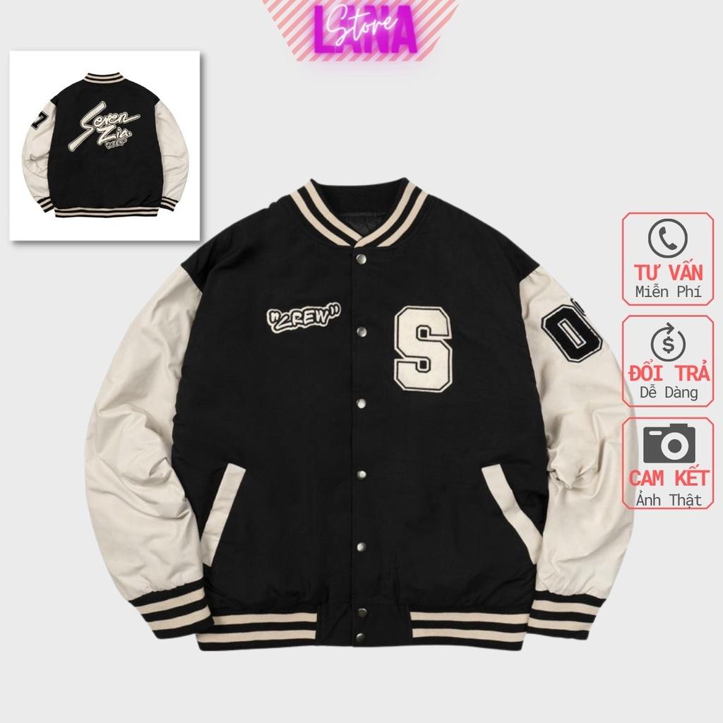 Áo Bomber Dù 2 lớp logo Seven Unisex Nam Nữ Couple Hot Áo Khoác Dù bomber S