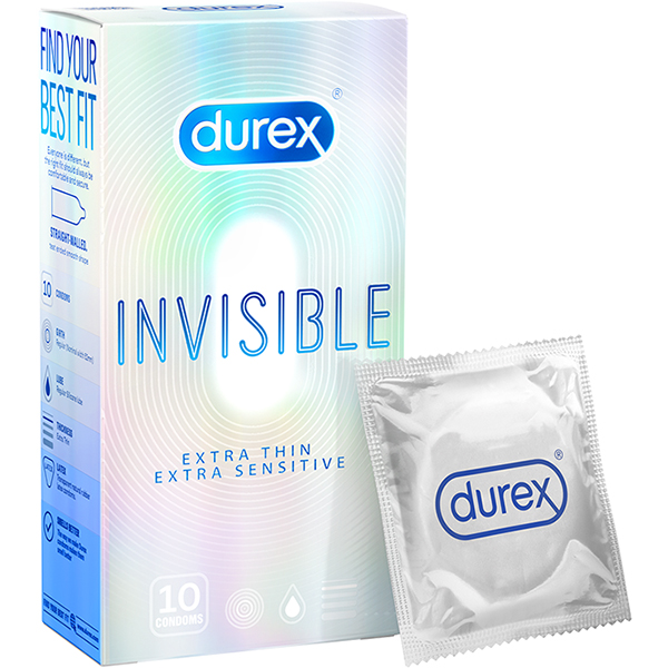 Bao cao su Durex Invisible Extra Thin Extra Sensitive (Hộp 10 Cái)
