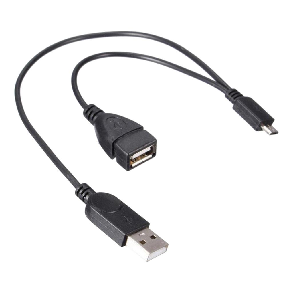 Micro USB 5 Pin Male to USB 2.0 Female And Male Host OTG Y-Splitter Cable