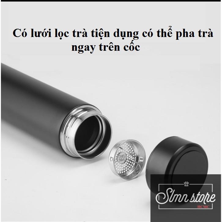 Bình giữ nhiệt inox hiển thị nhiệt độ cao cấp 480ml, nắp Cảm Ứng LED Hiển Thị Nhiệt Độ.