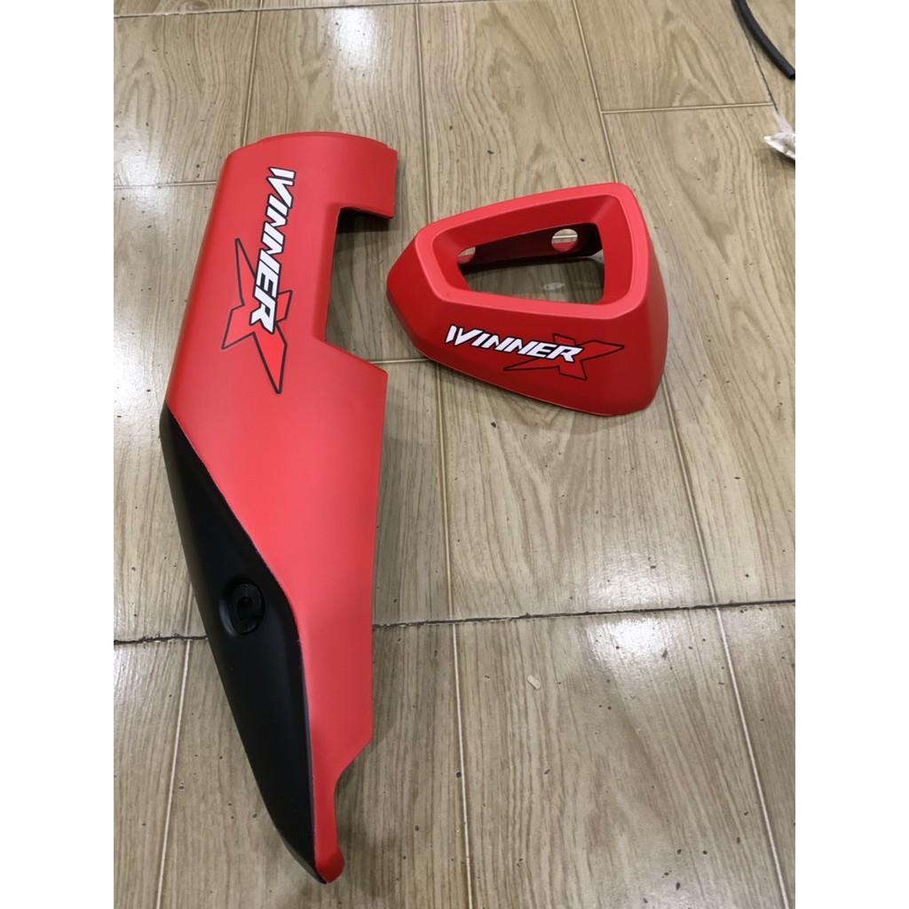 Ốp pô và chụp đích pô xe winner x màu đỏ
