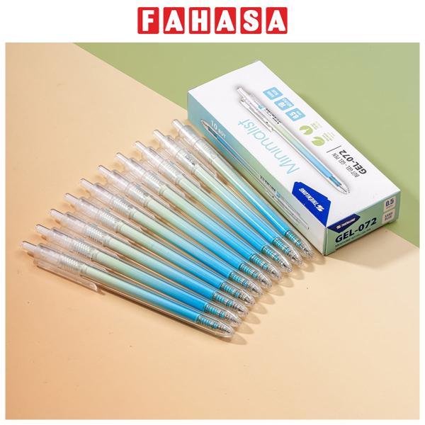 Hộp 10 Bút Gel Minimalist 0.5 mm - Thiên Long GEL-072/PLUS - Mực Xanh