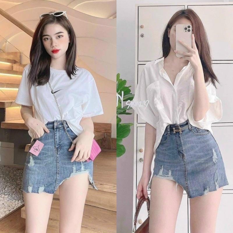 CHÂN VÁY JEANS (KÈM VIDEO HÌNH THẬT