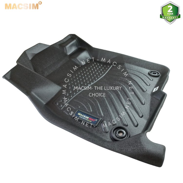 Thảm lót sàn xe ô tô Honda CRV 2017- 2022 Nhãn hiệu Macsim chất liệu nhựa TPE cao cấp màu đen-3 hàng ghế