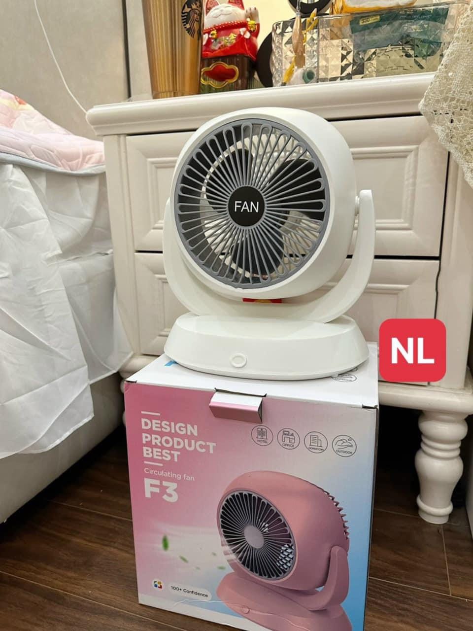 Quạt Mini Để Bàn Tích Điện Thiết Kế Đẹp Mắt Bền Bỉ Sang Trọng - Hàng Nhập Khẩu