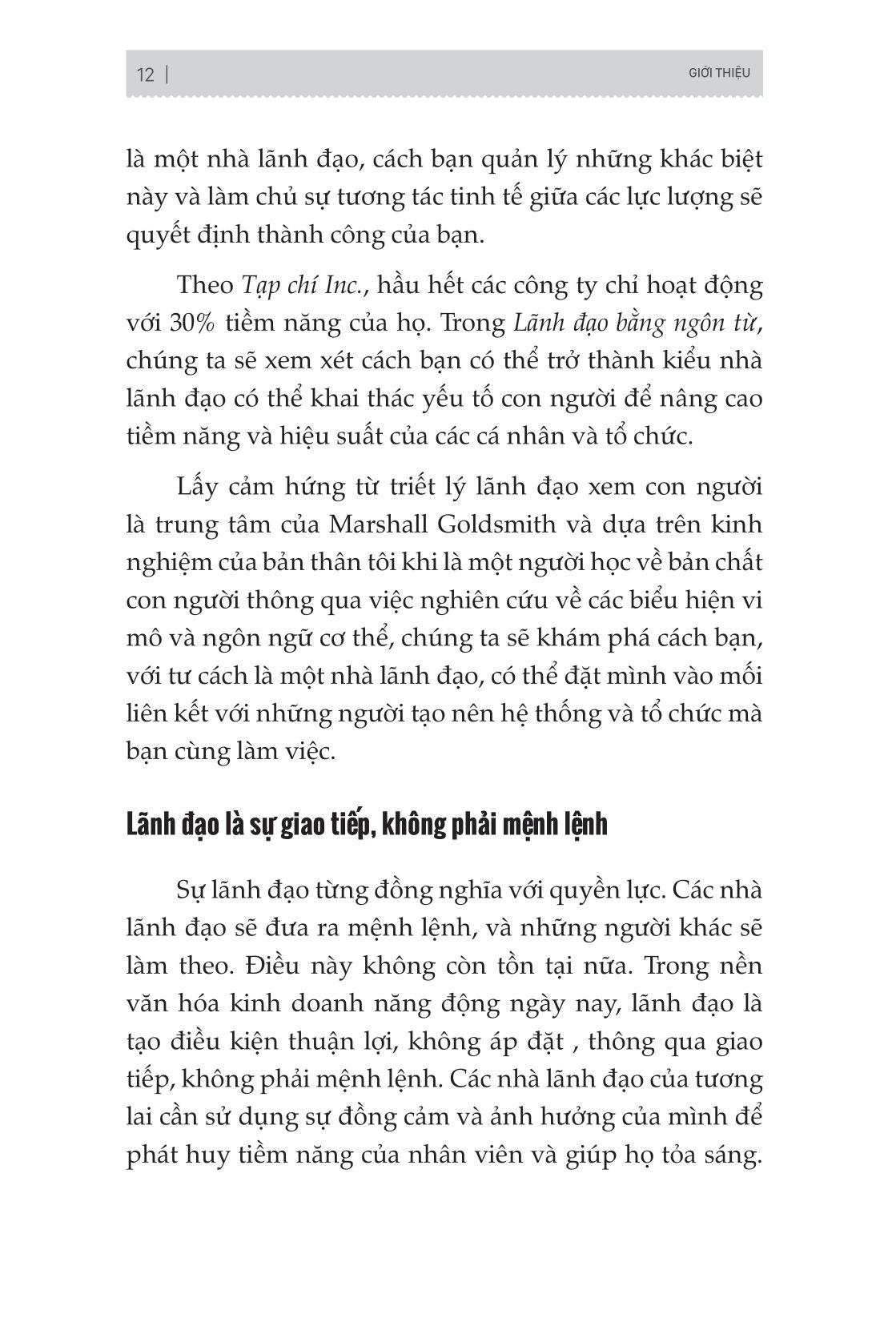 Lãnh Đạo Bằng Ngôn Từ - Mở Khóa Lối Giao Tiếp Và Truyền Đạt Của Nhà Lãnh Đạo Xuất Chúng