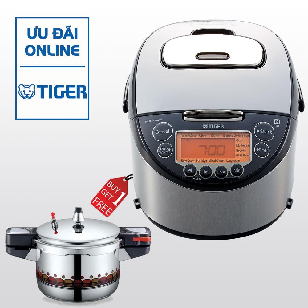 Nồi cơm điện tử cao tần Tiger 2 trong 1 JKT-D10V (1.0L) TẶNG 1 NỒI ÁP SUẤT POONGNYUN BSPC-22CV - Hàng chính hãng