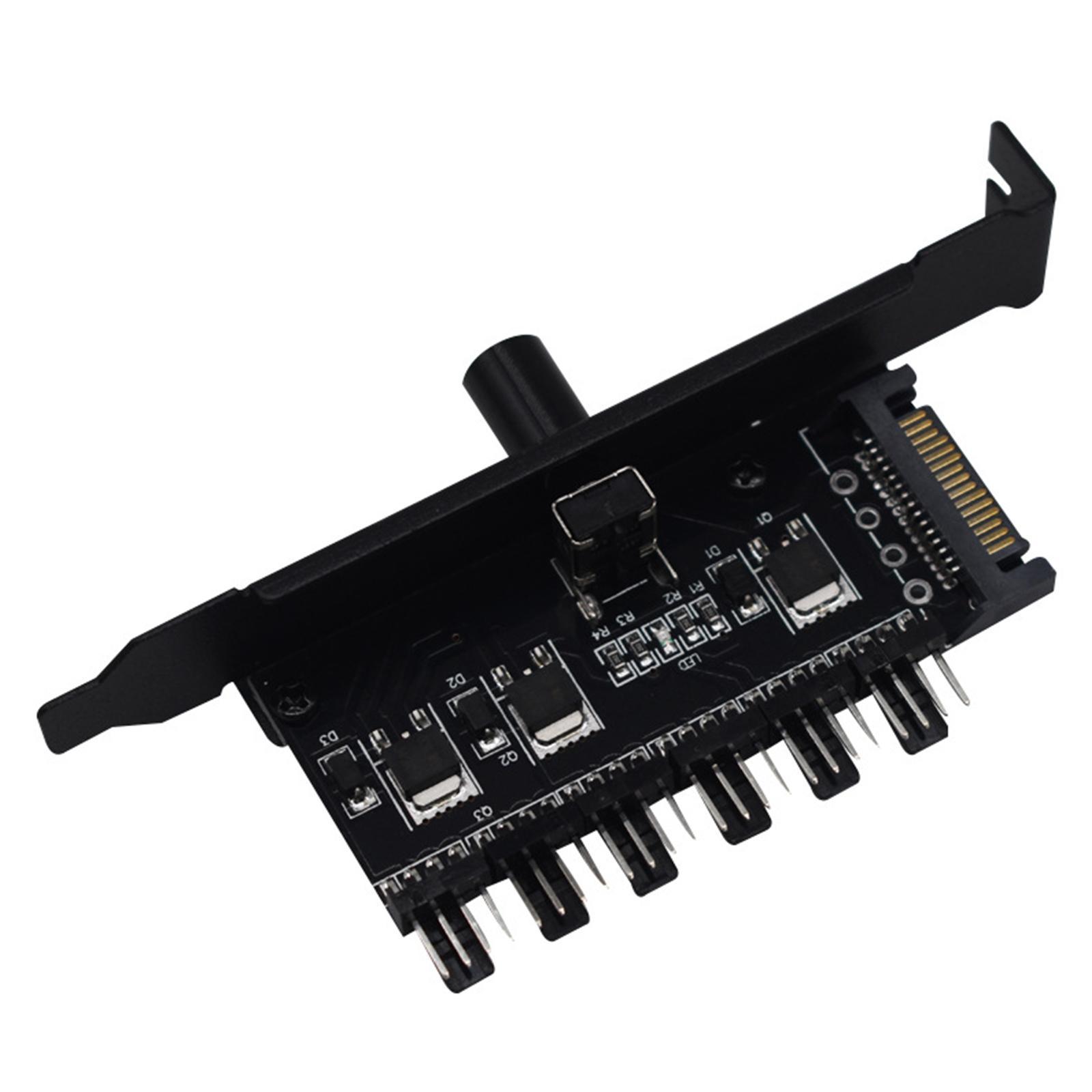 6 Way PC Cooler Cooling Fan Speed Controller PCI Bracket 12V Premium , Supporting 4-Pin/3-Pin Fans
