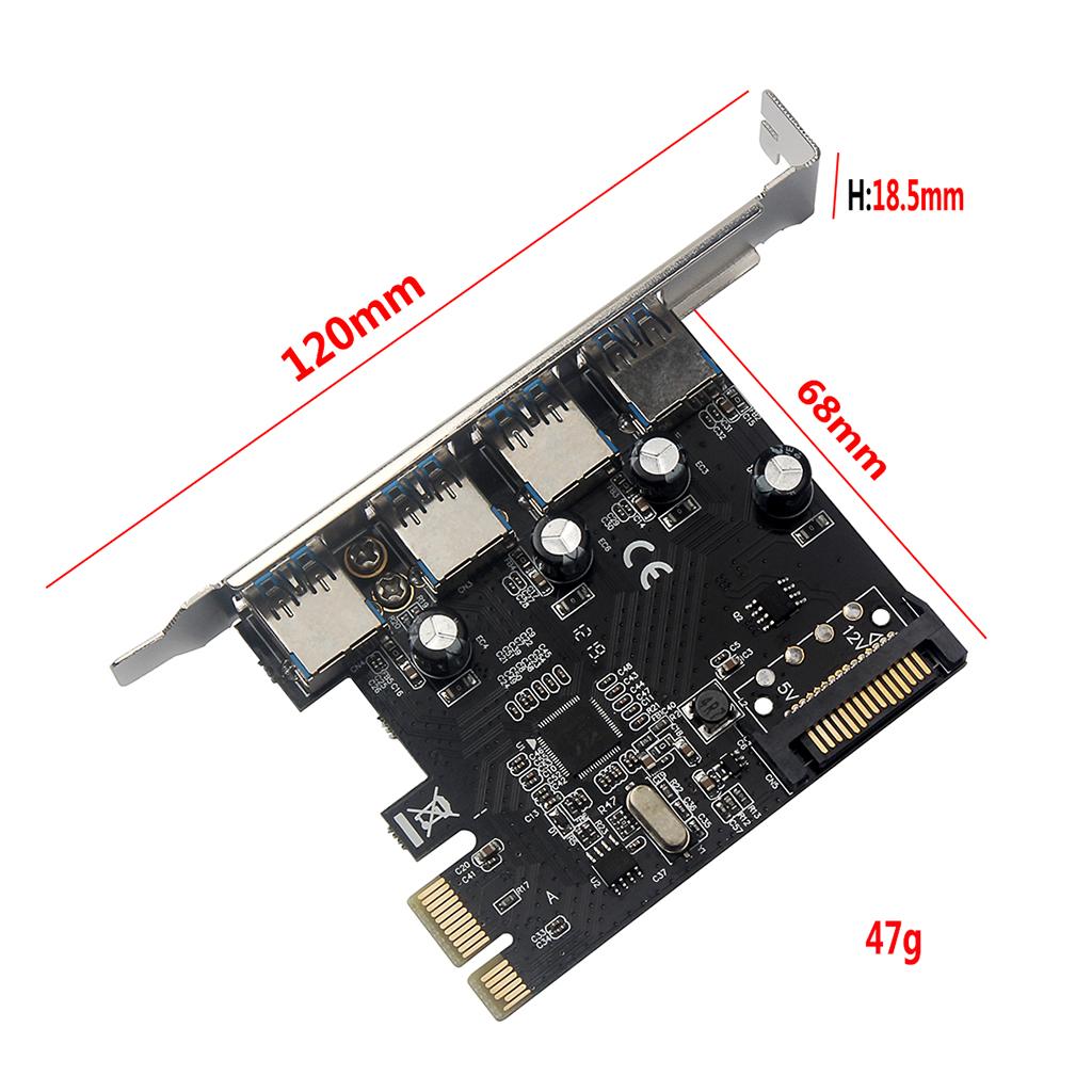 4 Ports PCIE to USB 3.0 Expansion Card - Interface USB 3.0 4-Port  Card