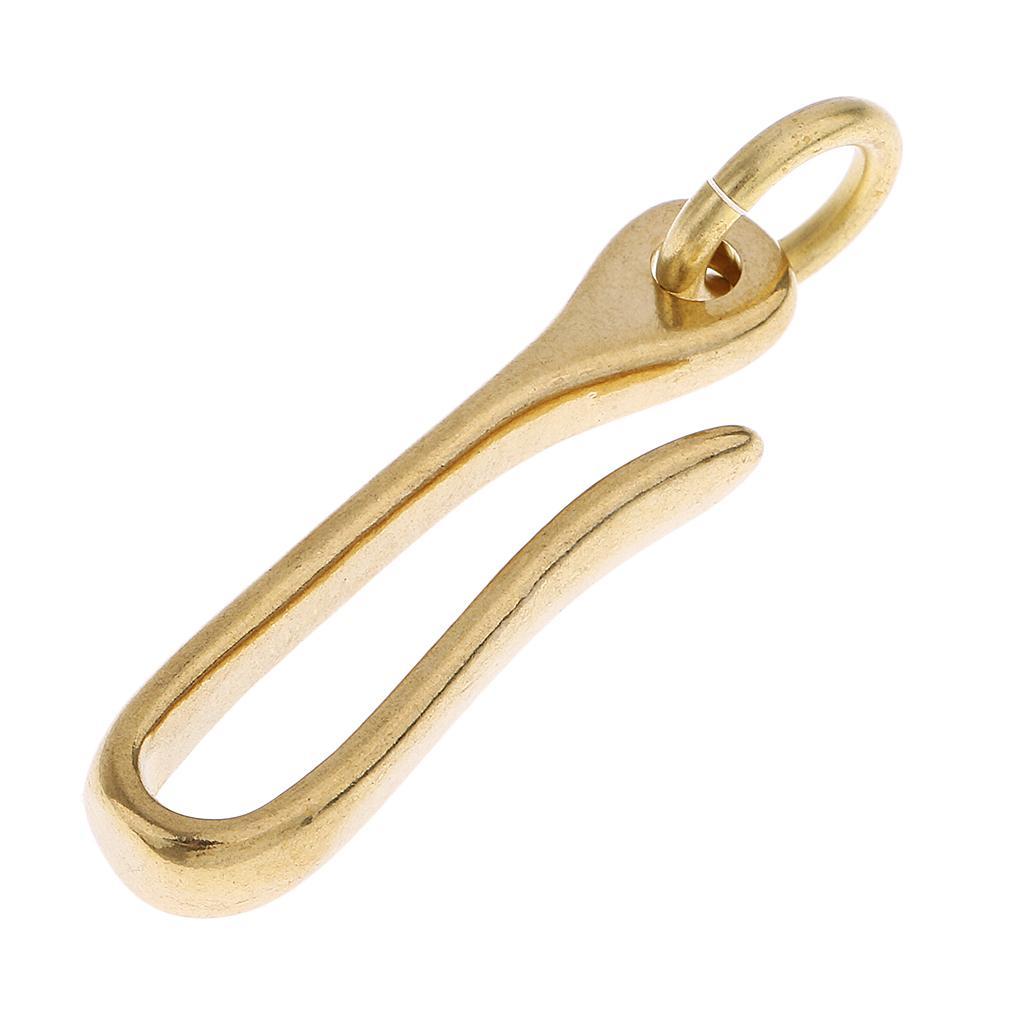 2x Vintage Solid Brass Belt Fish Hook U Loop Keychain Key Accessories