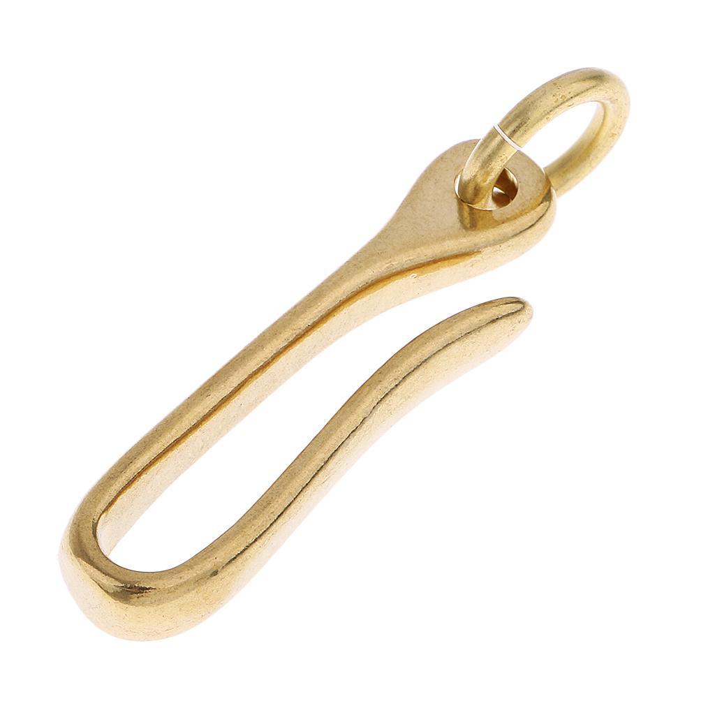2 Vintage Solid Brass Belt U Hook Loop Keychain Key Leather Accessories