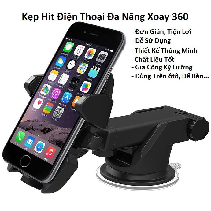 Giá Đỡ, Kẹp Điện Thoại Xoay 360 Dùng Trong Xe Ô Tô Chắc Chắn Tiện Lợi Ở Mọi Vị Trí Trên Xe - Hút Chân Không Siêu Chắc