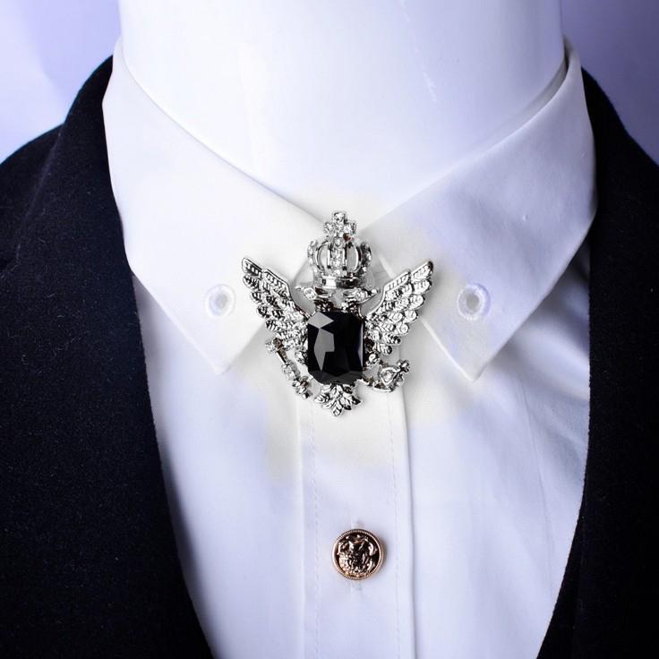 2pcs Crown Eagle Men Shirt Suit Collar Clip Shirt Brooch Pin Accessory Gift