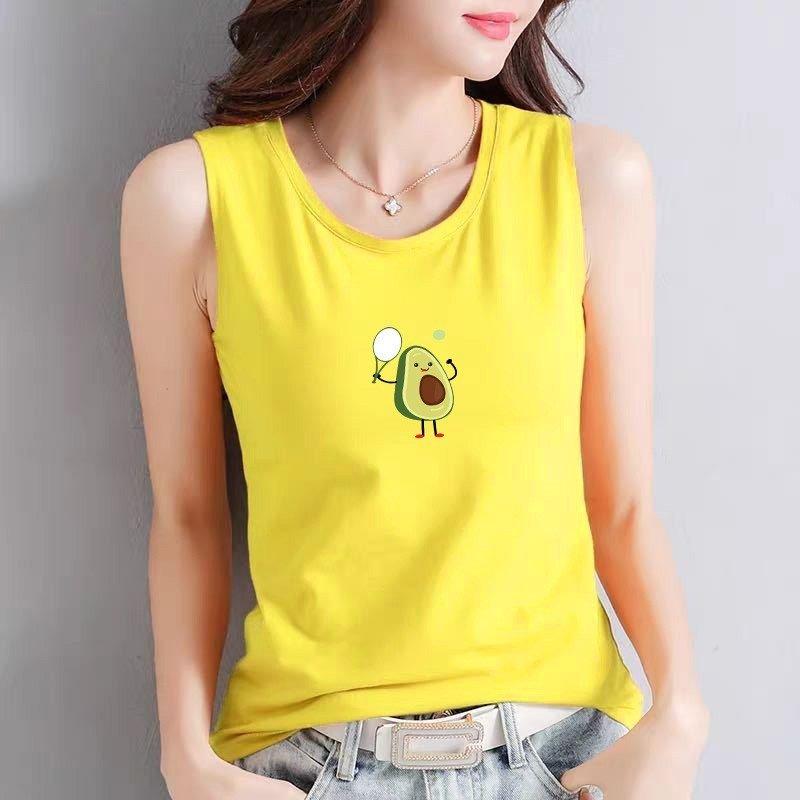 Áo thun tank top nữ xinh xắn in hình quả bơ, vải cotton co giãn 4 chiều phong cách Hàn Quốc-SALLY-SN120