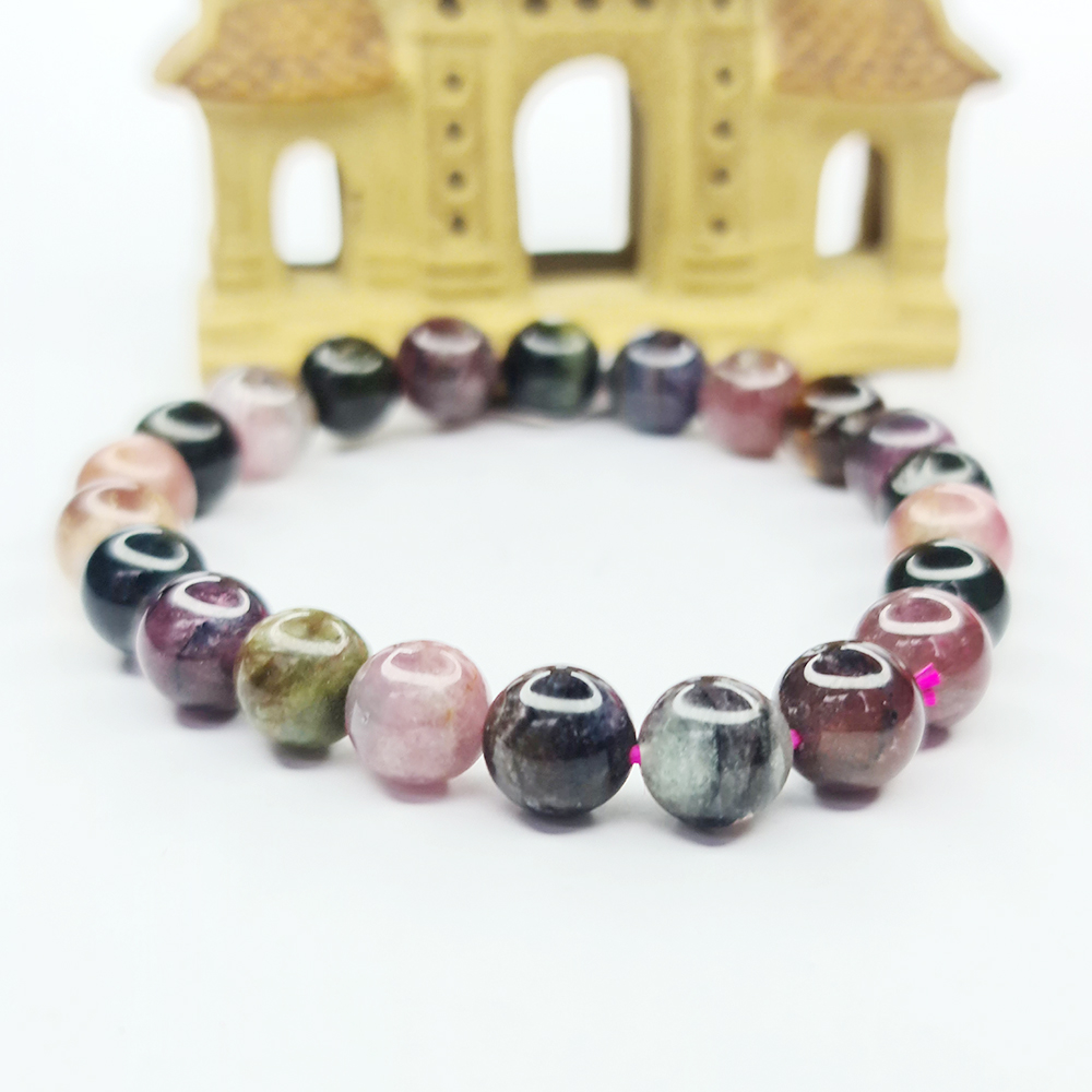 Vòng Tay Dạng Chuỗi Hạt Đá Tourmaline Đa Sắc - Mx