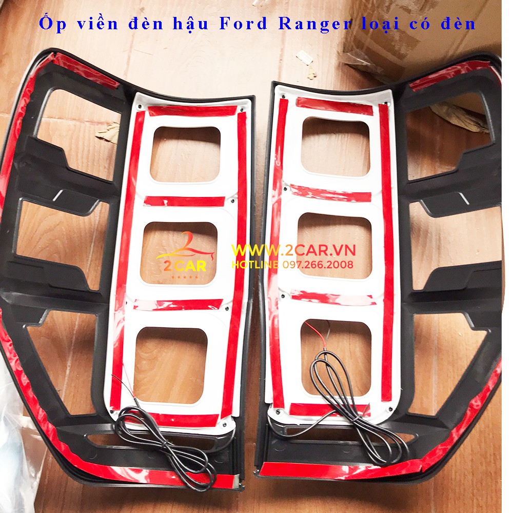 Ốp viền đèn Pha, Hậu xe Ford Ranger 2015-2021 có đèn LED siêu sáng, siêu đẹp