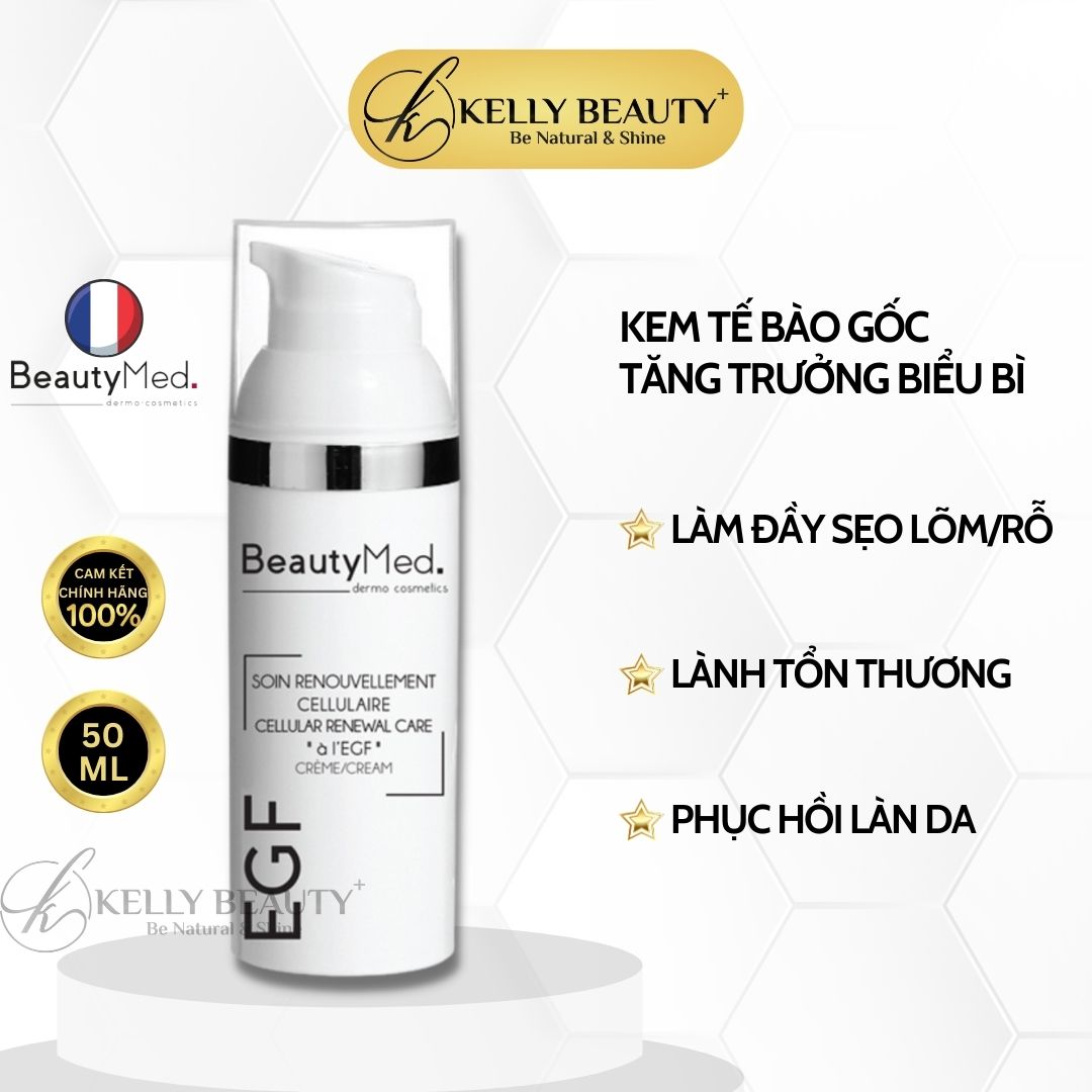 Kem EGF BeautyMed - Tế Bào Gốc Tăng Trưởng Biểu Bì; Mờ Sẹo Rỗ, Giảm Nếp Nhăn; Da Căng Mịn | Kelly Beauty